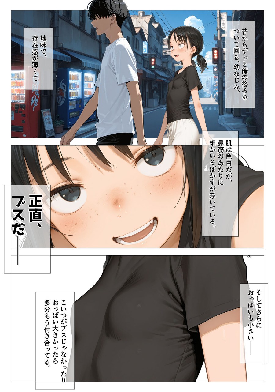 ちいぶす-おっぱい小さくてブスだけどいつでもヤレる幼馴染- モザイク版 試し読みサンプル2ページ目